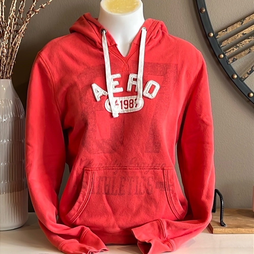 AEROPOSTALE Orange Hoodie Sweatshirt Size XL